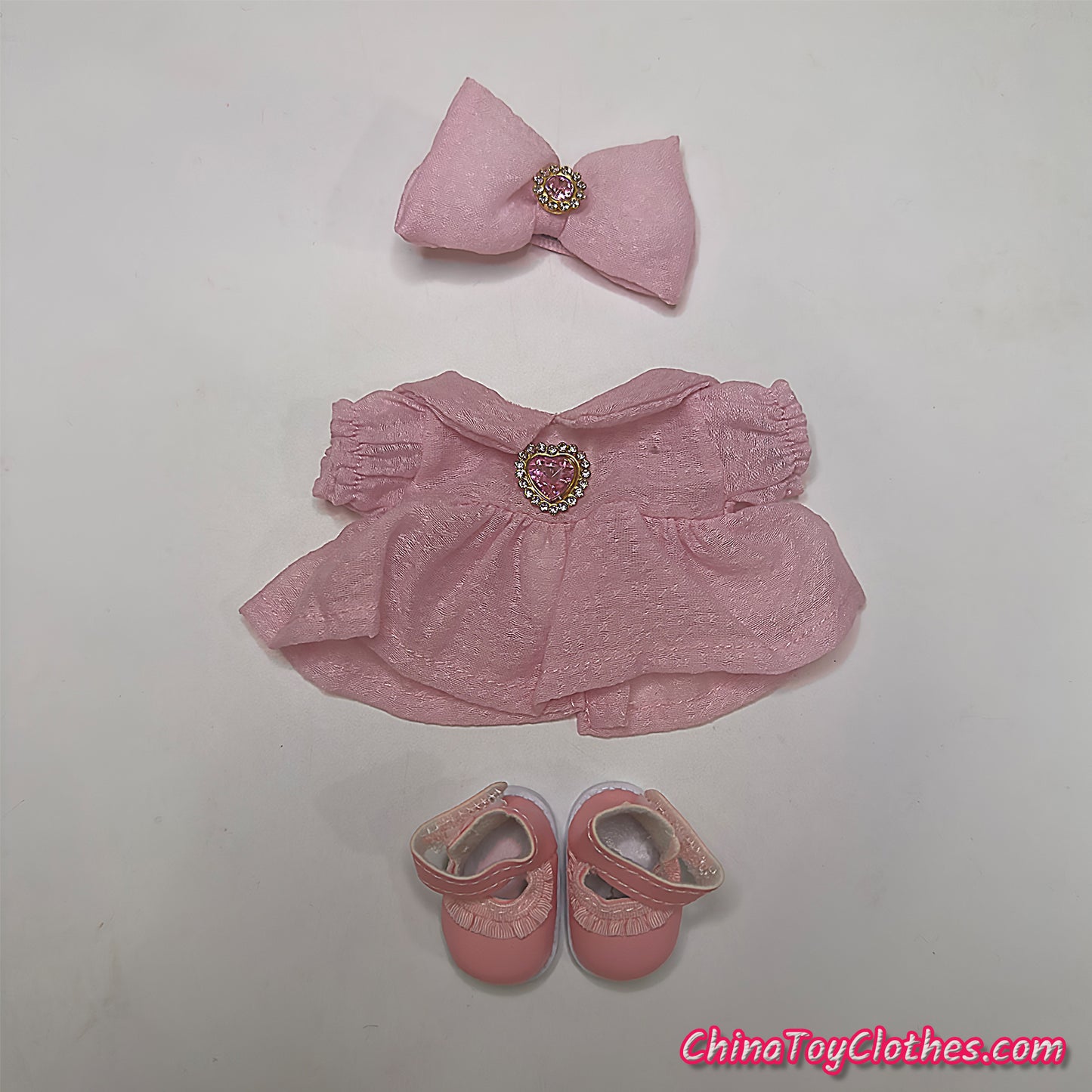 LABUBU 17cm The Monsters Plush Doll Handmade Clothes Cute Princess Pink Dress NO TOY
