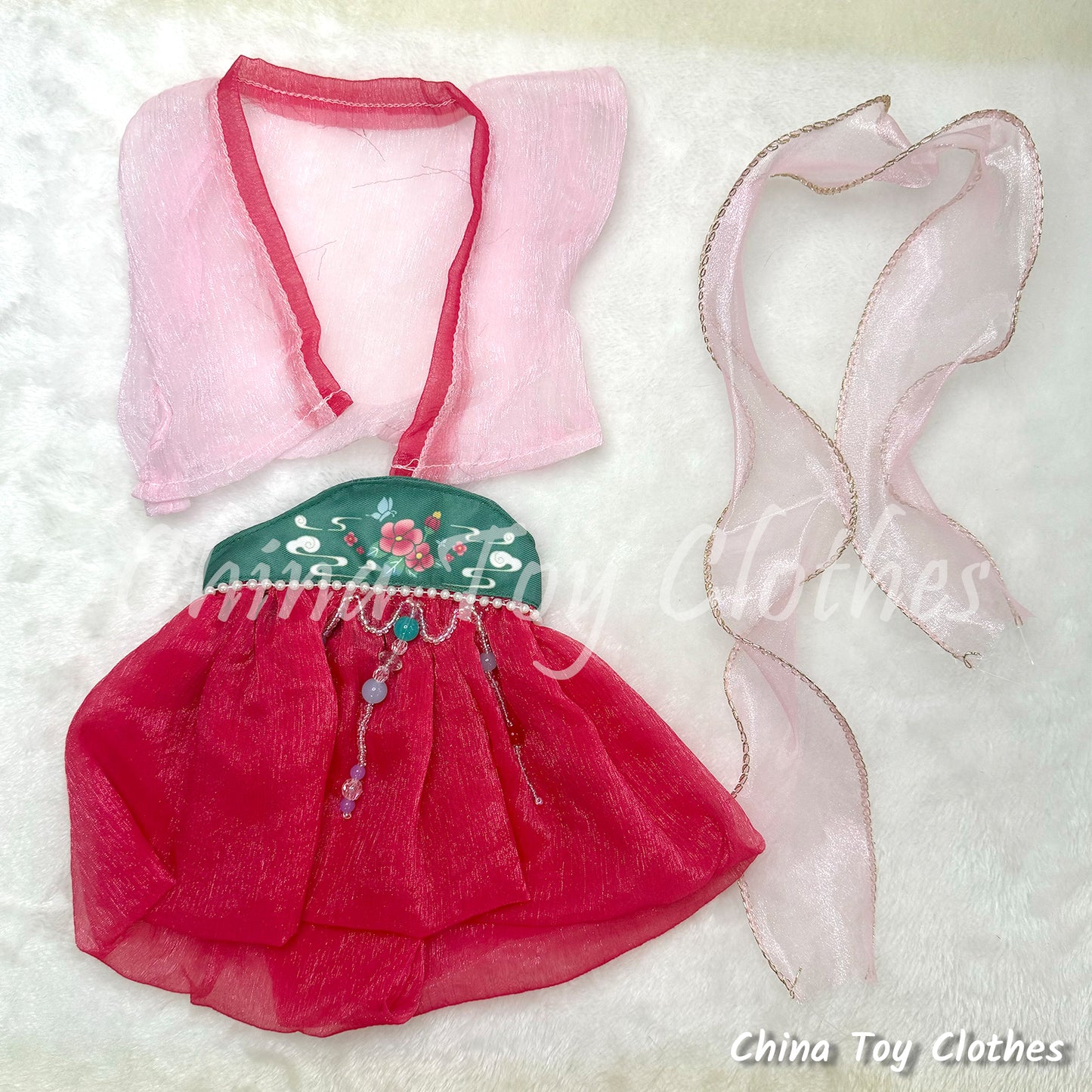 LABUBU 38cm 15inch The Monsters Plush Doll Clothes Handmade Traditional Tang Dynasty Skirt NO TOY