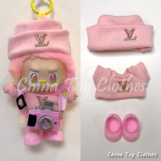 LABUBU 17cm Les Monstres Peluche Poupée Vêtements Rich Guy Femme Fille GG Costume PAS DE JOUET