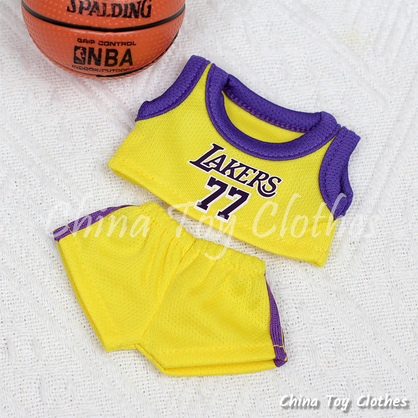 LABUBU 17cm The Monsters Plush Doll Clothes Lakes No. 77 Basketball Sportsware NO TOY