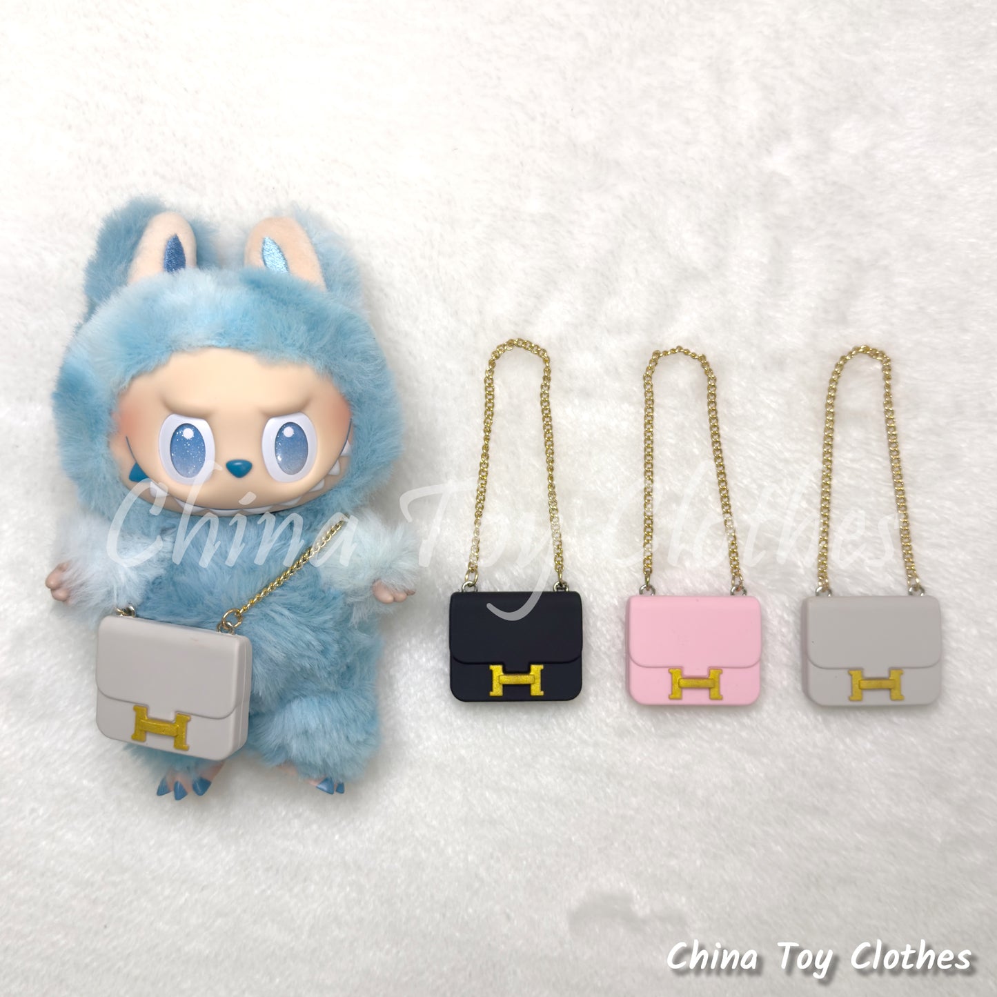 LABUBU 17cm The Monsters Plush Doll Accessories Handmade Lovely Lady's HH Bag Purse NO TOY