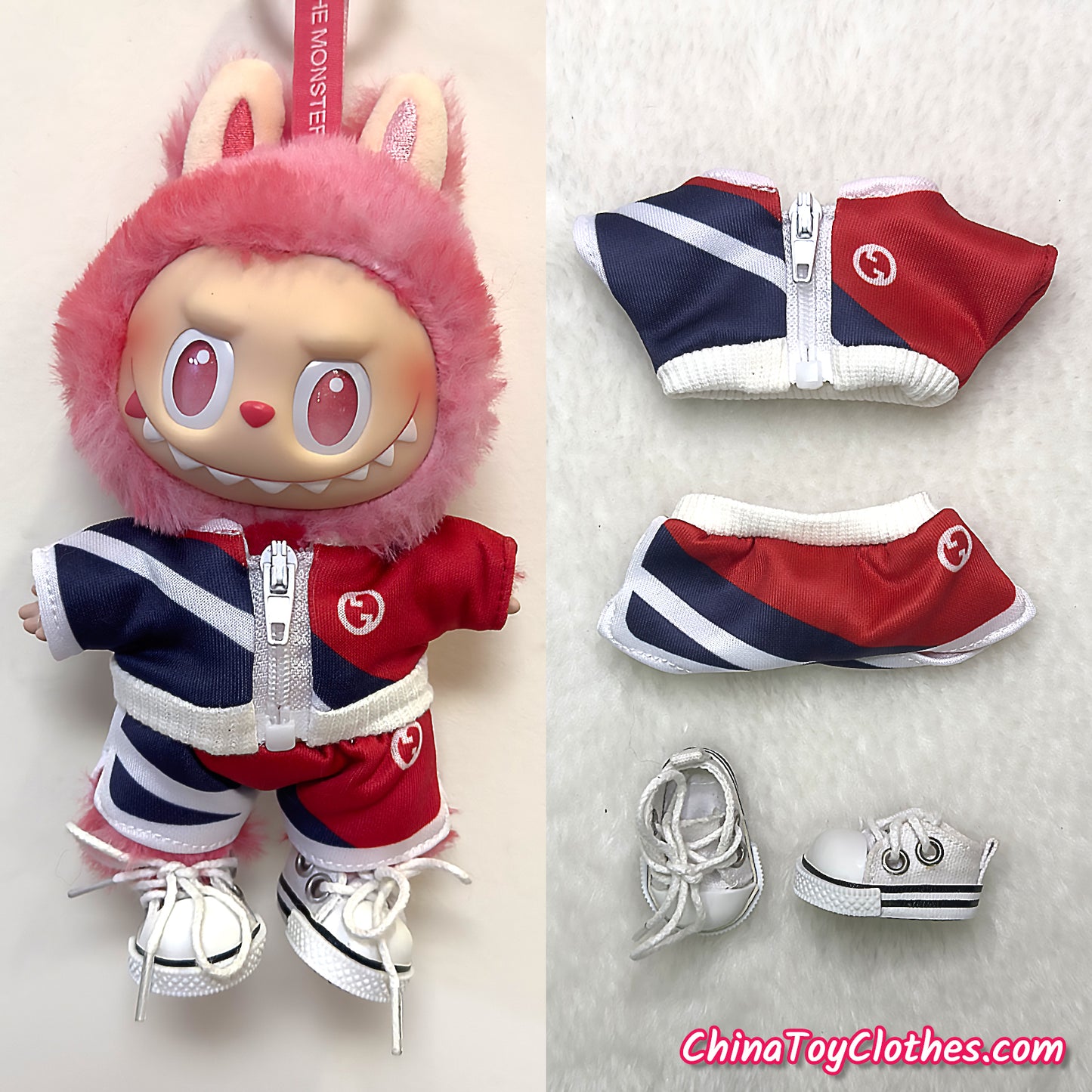LABUBU 17cm Les Monstres Peluche Poupée Vêtements Beau Mec Style Manga 4 articles dans un costume PAS DE JOUET