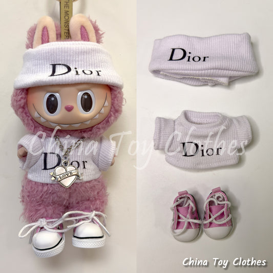 LABUBU 17cm Les Monstres Peluche Poupée Vêtements Rich Guy Femme Fille GG Costume PAS DE JOUET