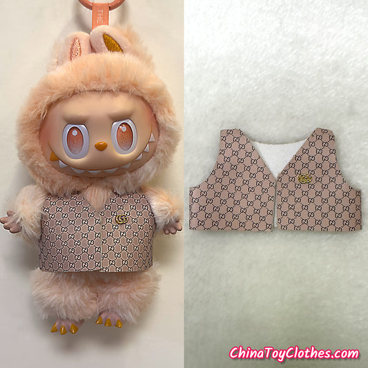 LABUBU 17cm The Monsters Plush Doll Replacing Clothes Handmade Gentleman Waistcoat  NO TOY