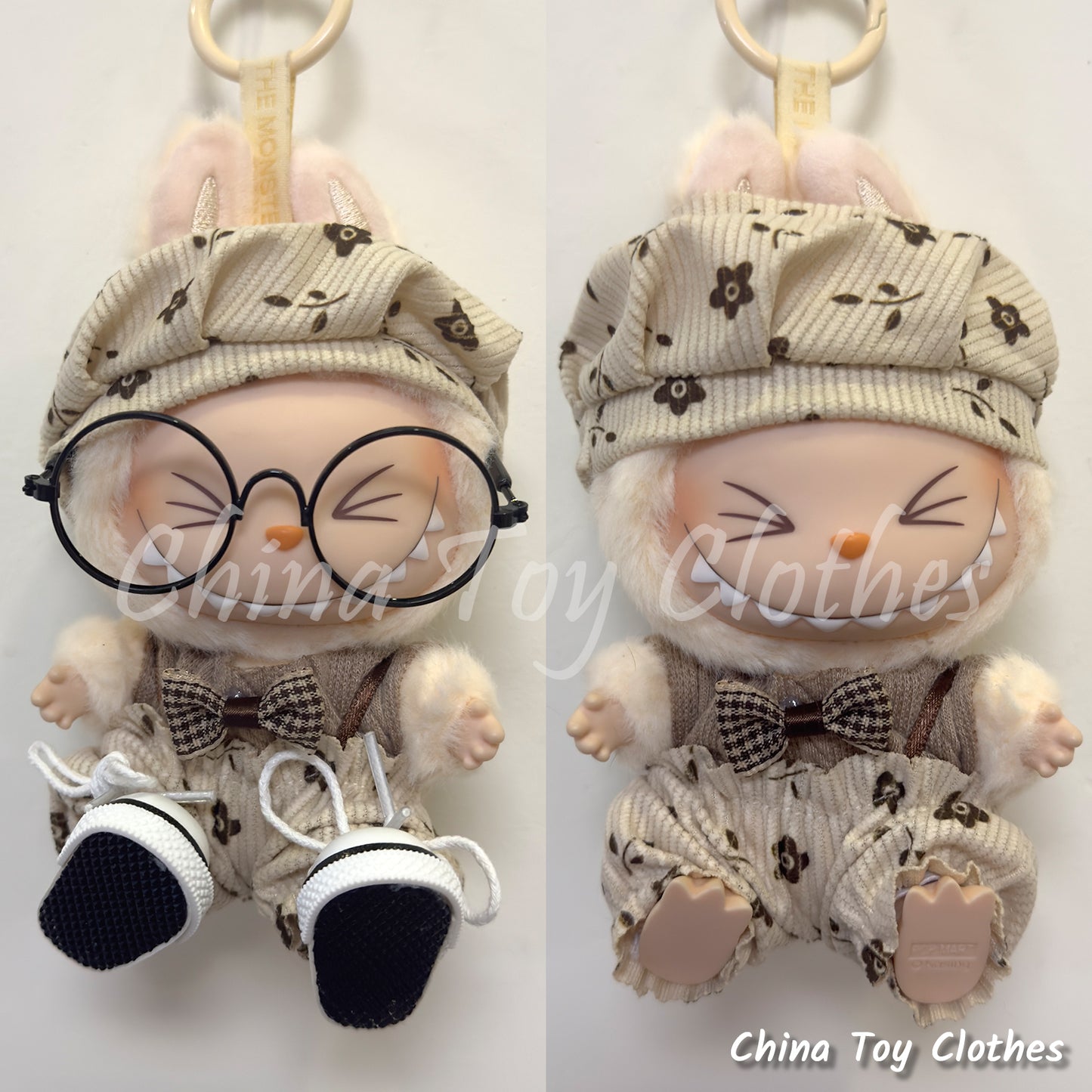 New Arrival LABUBU 17cm The Monsters Plush Doll Replacing Clothes Leisure Europe Style Outfit NO TOY