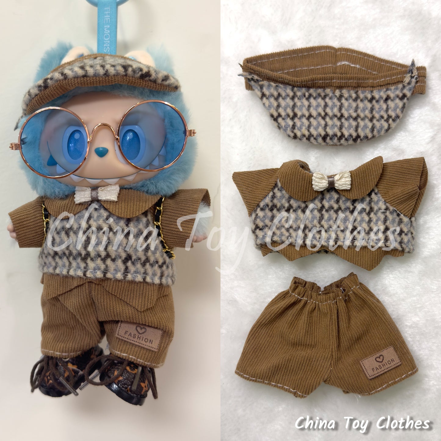 LABUBU 17cm Les Monstres Peluche Poupée Vêtements Beau Mec Style Manga 4 articles dans un costume PAS DE JOUET