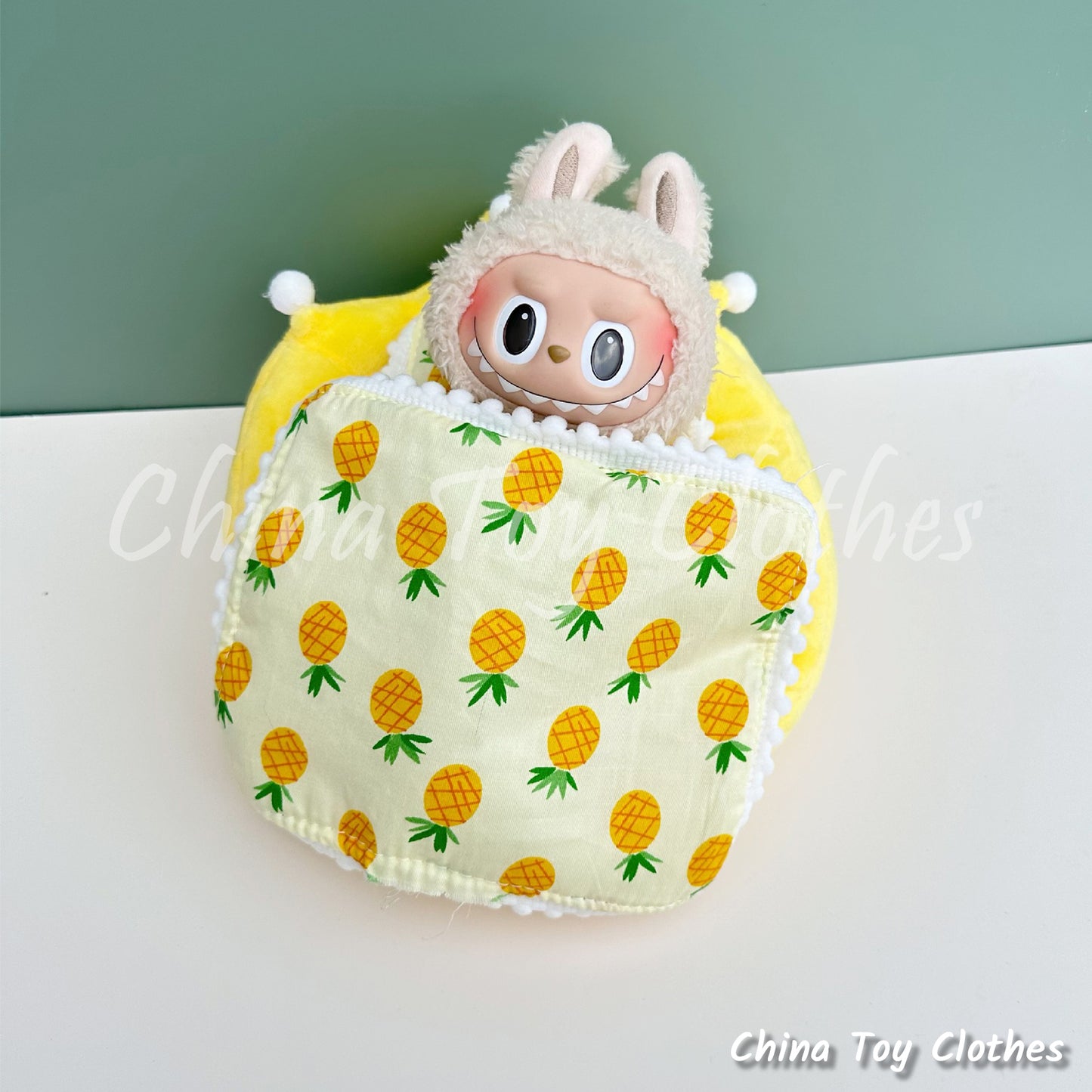 LABUBU 17cm The Monsters Plush Doll Accessories Lovely Crown Pineapple Sleeping Bed NO TOY