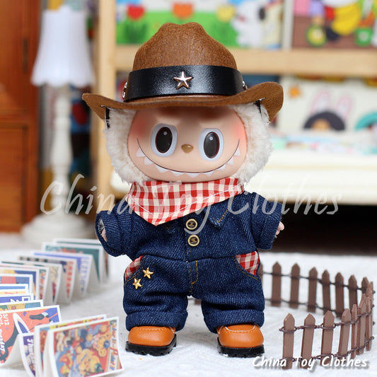 LABUBU 17cm Les Monstres Peluche Poupée Vêtements Beau Mec Style Manga 4 articles dans un costume PAS DE JOUET