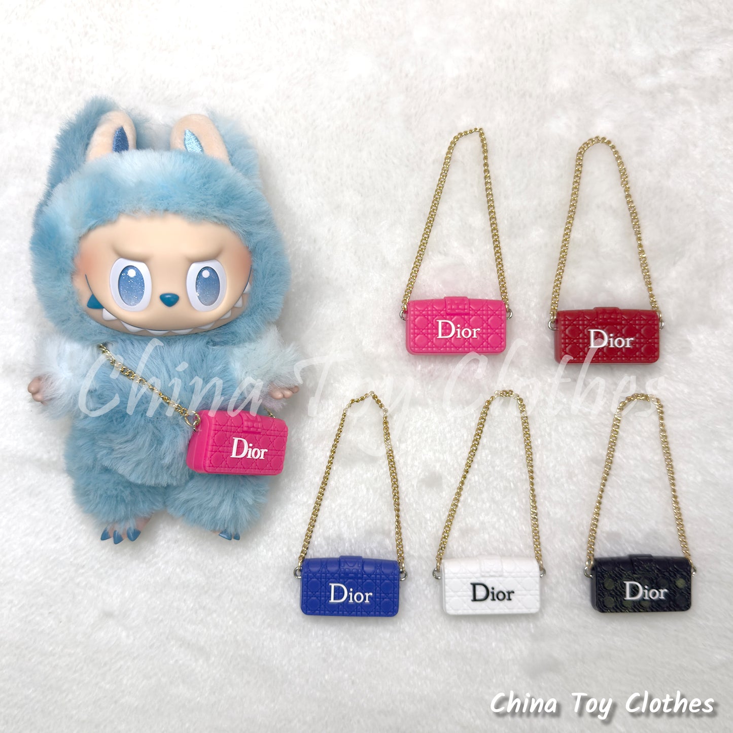 LABUBU 17cm The Monsters Plush Doll Accessories Handmade Lovely Lady's DD Bag Purse NO TOY