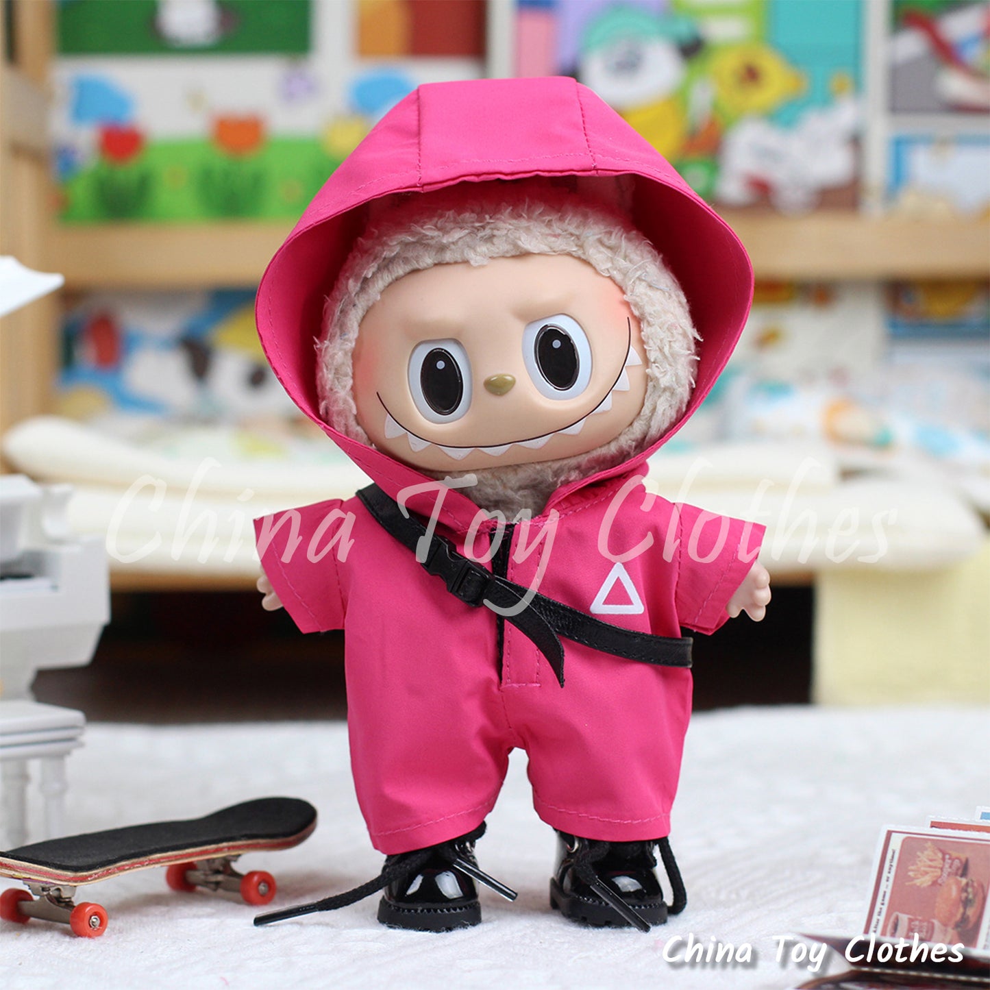 New Arrival POP MART LABUBU 17cm The Monsters Plush Doll Replacing ClothesSquid Game Outdoor Jacket NO TOY