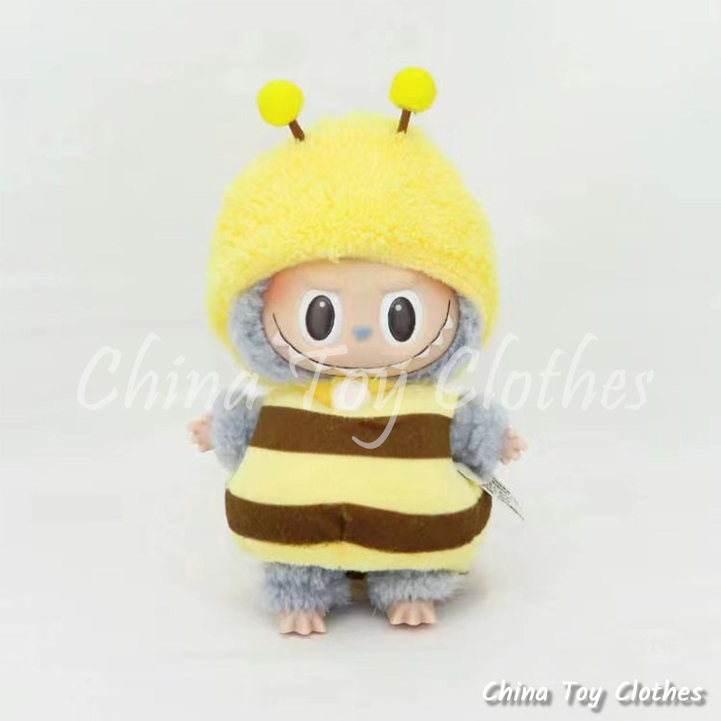 LABUBU 17cm The Monsters Plush Doll Clothes Lovely Yellow Honey Bee Outfit NO TOY