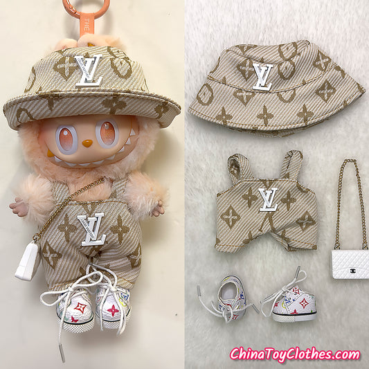 LABUBU 17cm Les Monstres Peluche Poupée Vêtements Rich Guy Femme Fille GG Costume PAS DE JOUET