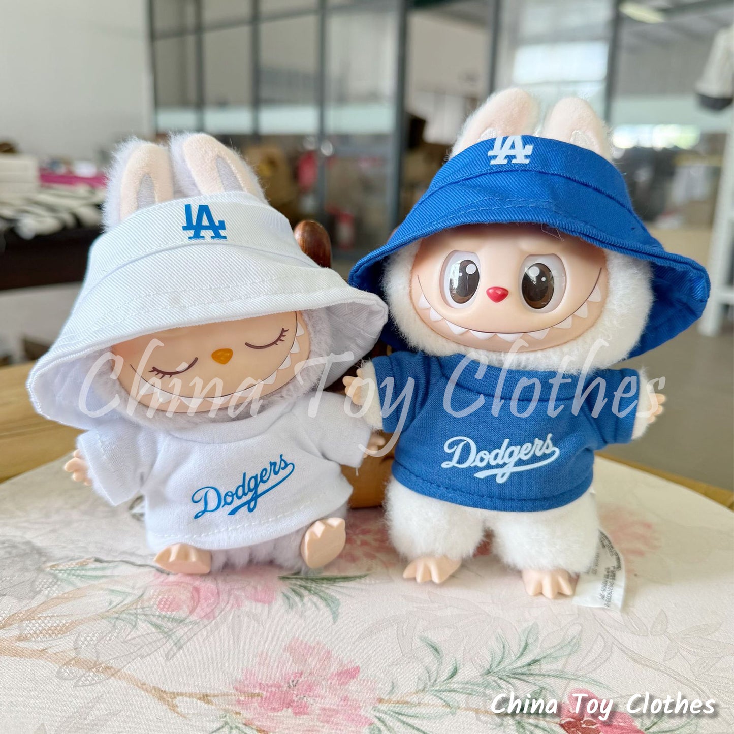 LABUBU 17cm The Monsters Plush Doll Replacing Clothes Dodgers Sportswear Outfit NO TOY