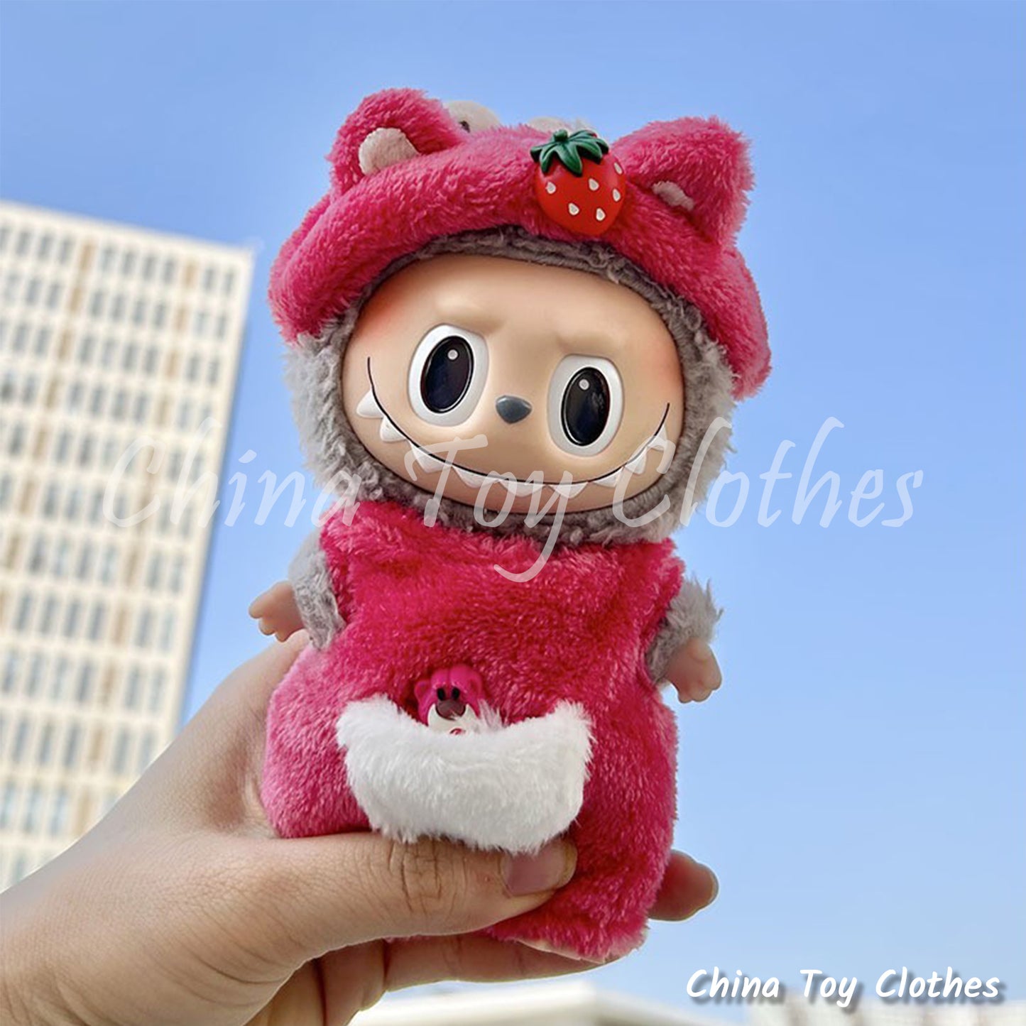 LABUBU 17cm Les Monstres Peluche Poupée Vêtements Adorable Lots-o'-Huggin' Bear PAS DE JOUET