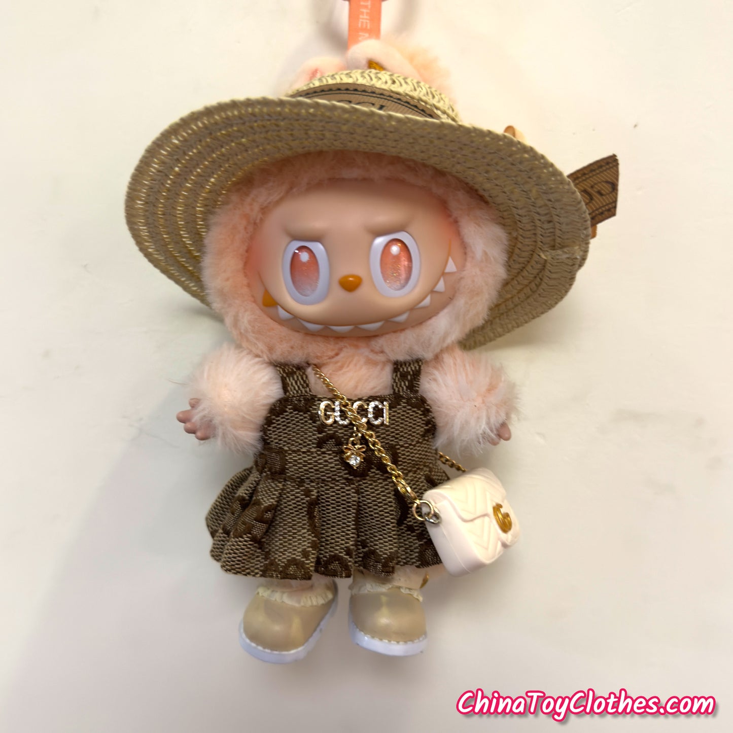 LABUBU 17cm Les Monstres Peluche Poupée Vêtements Rich Guy Femme Fille GG Costume PAS DE JOUET