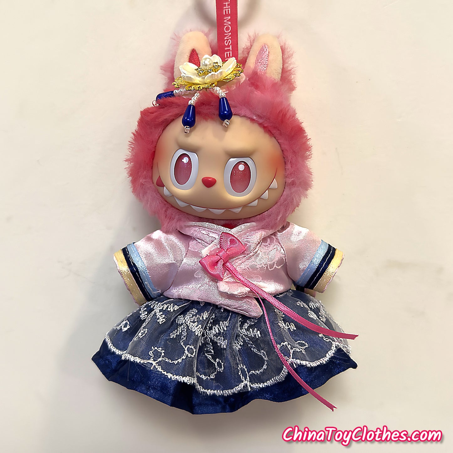 LABUBU 17cm The Monsters Plush Doll Handmade Clothes Cute Traditional Korea Outfit NO TOY