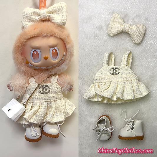 LABUBU 17cm Les Monstres Peluche Poupée Vêtements Rich Guy Femme Fille GG Costume PAS DE JOUET