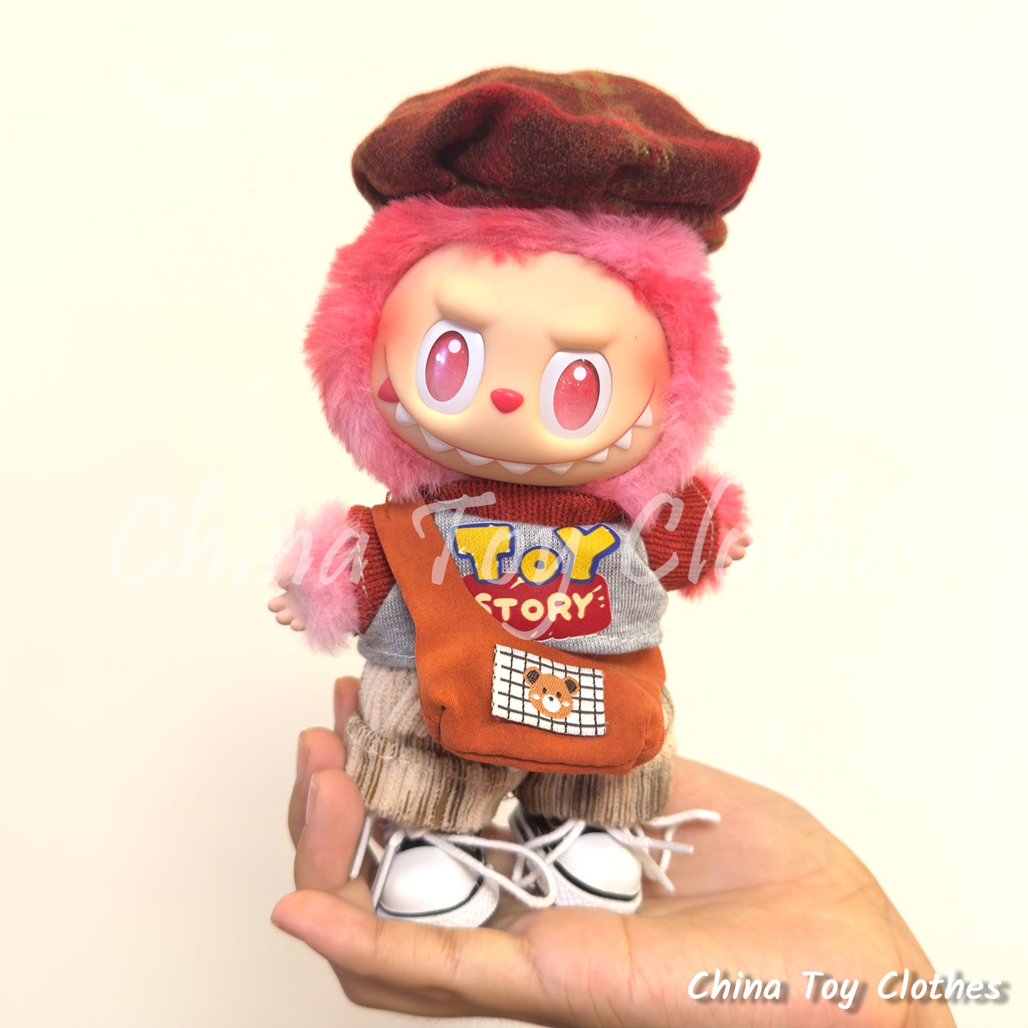 LABUBU 17cm 怪獸毛絨公仔衣帥哥漫畫風格 4 件套無玩具