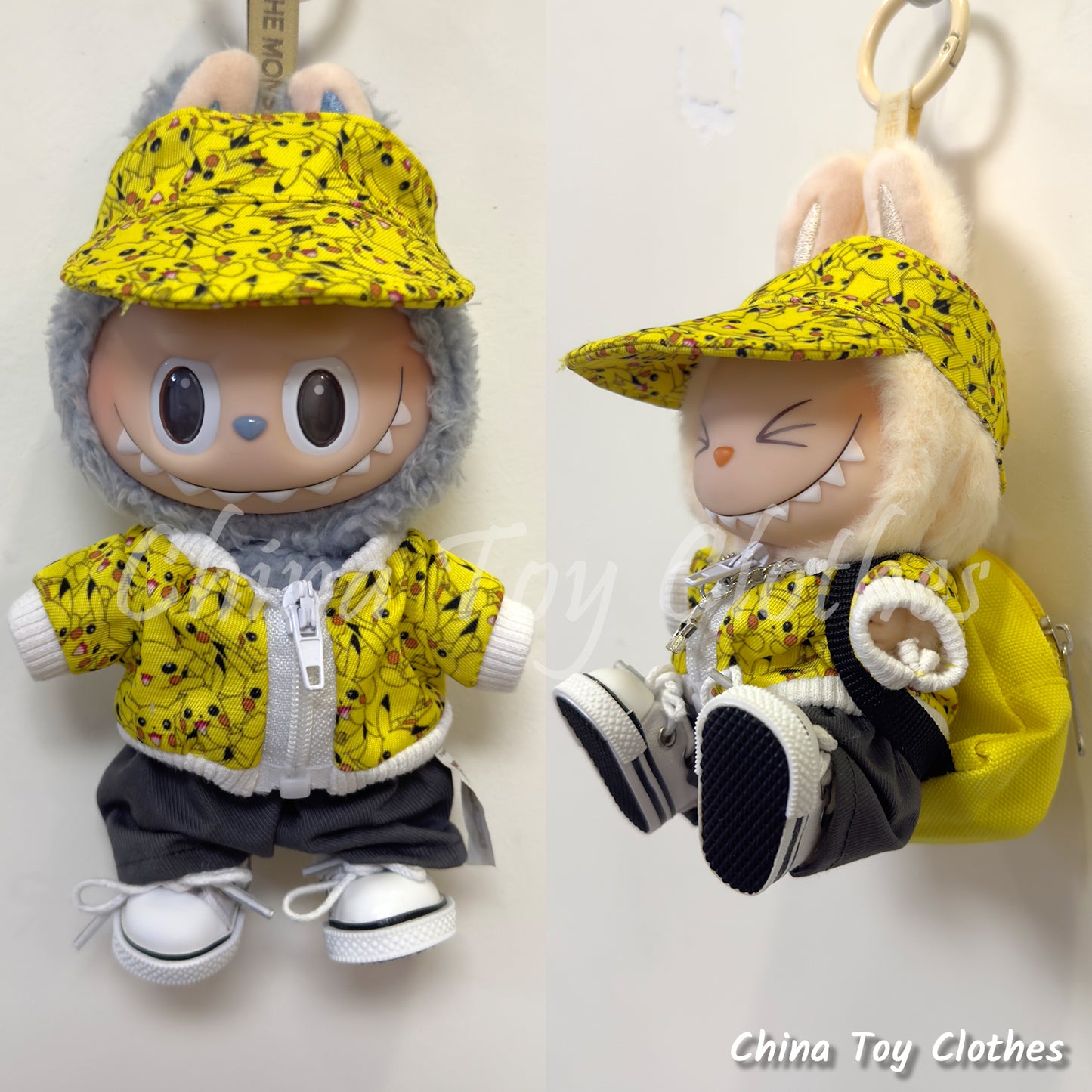 LABUBU 17cm Les Monstres Peluche Poupée Vêtements Beau Mec Style Manga 4 articles dans un costume PAS DE JOUET