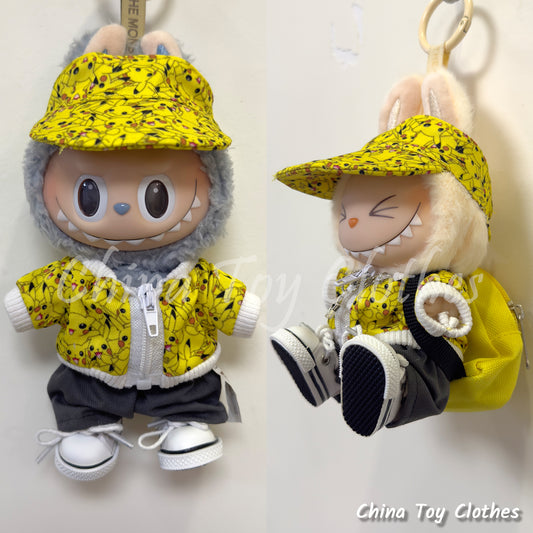 LABUBU 17cm Les Monstres Peluche Poupée Vêtements Beau Mec Style Manga 4 articles dans un costume PAS DE JOUET