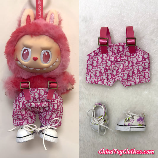 LABUBU 17cm The Monsters Plush Doll Replacing Clothes 'Rich Doll' Jumpsuit NO TOY