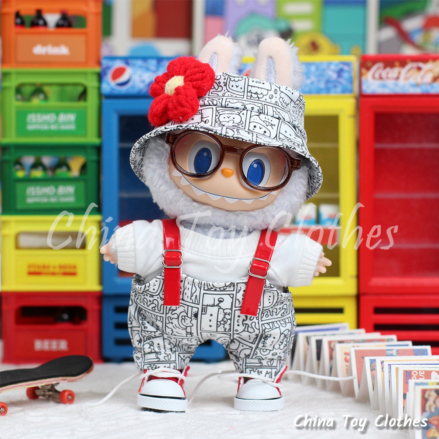 New Arrival POP MART LABUBU 17cm The Monsters Plush Doll Replacing Clothes Manga Artist Outfit NO TOY