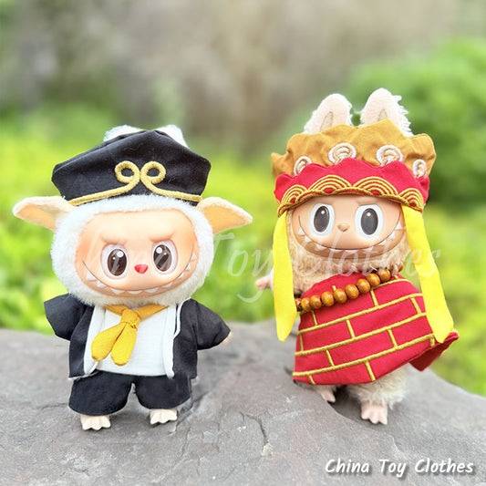 LABUBU 17cm Les Monstres Peluche Poupée Vêtements Beau Mec Style Manga 4 articles dans un costume PAS DE JOUET