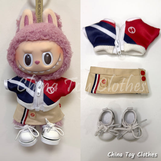 LABUBU 17cm Les Monstres Peluche Poupée Vêtements Beau Mec Style Manga 4 articles dans un costume PAS DE JOUET