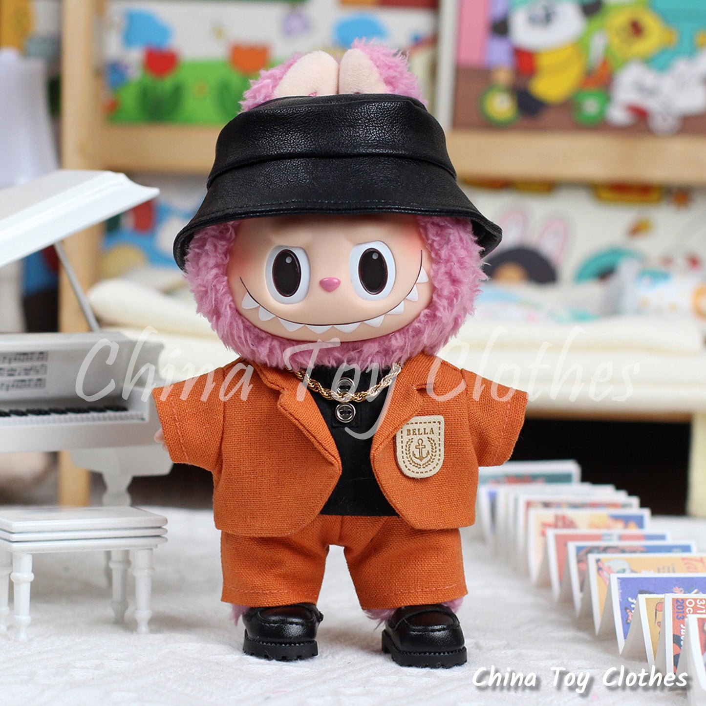 LABUBU 17cm 7inch The Monsters Plush Doll Clothes Korea Style Suit Outfit NO TOY