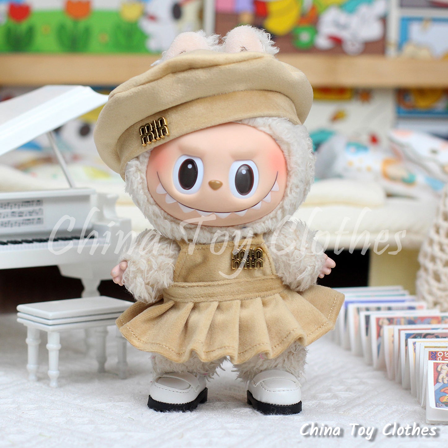 LABUBU 17cm The Monsters Plush Doll Clothes Elegant Korea Sktyle Skirt NO TOY