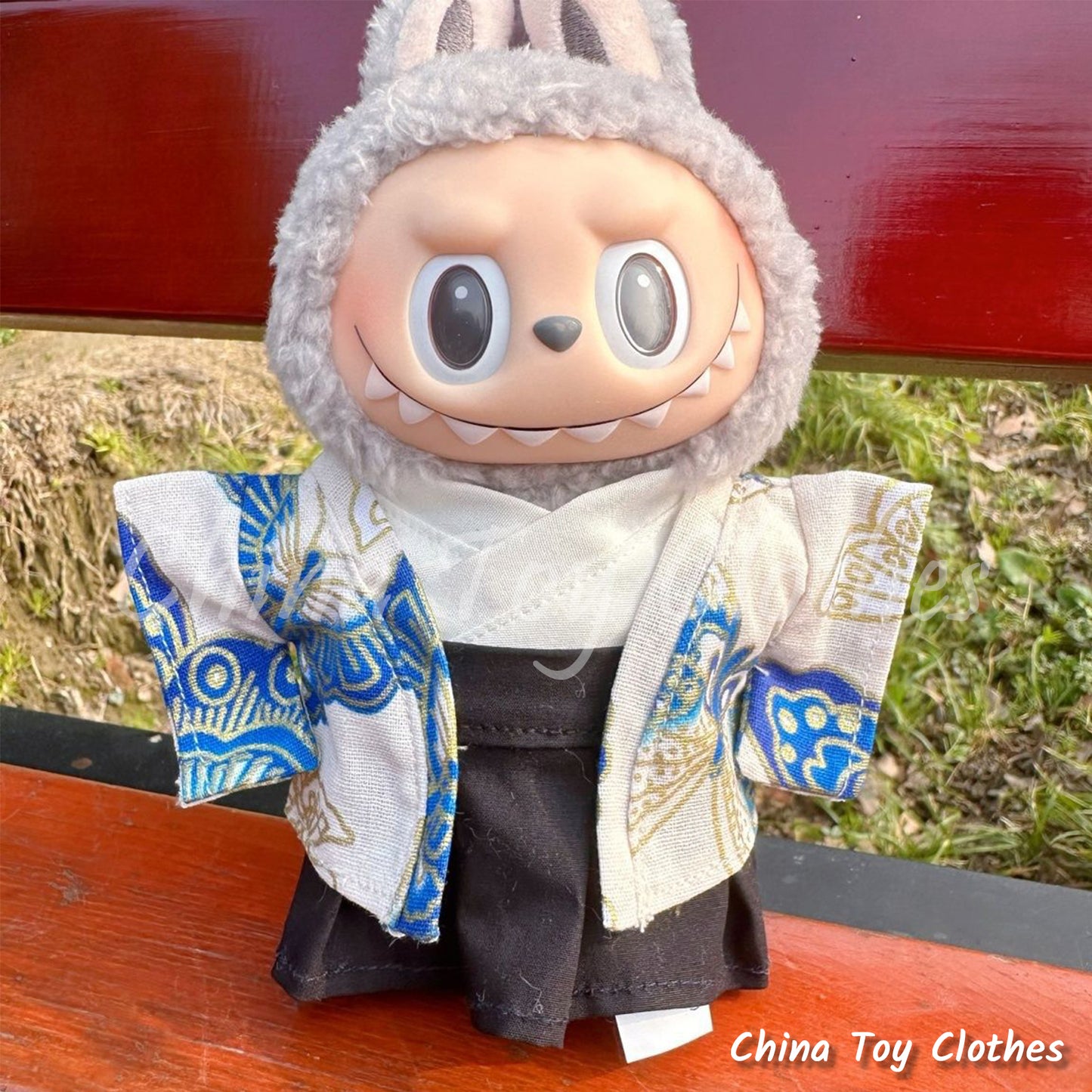 LABUBU 17cm The Monsters Plush Doll Clothes Lovely Japanese Boy Style Kimono NO TOY