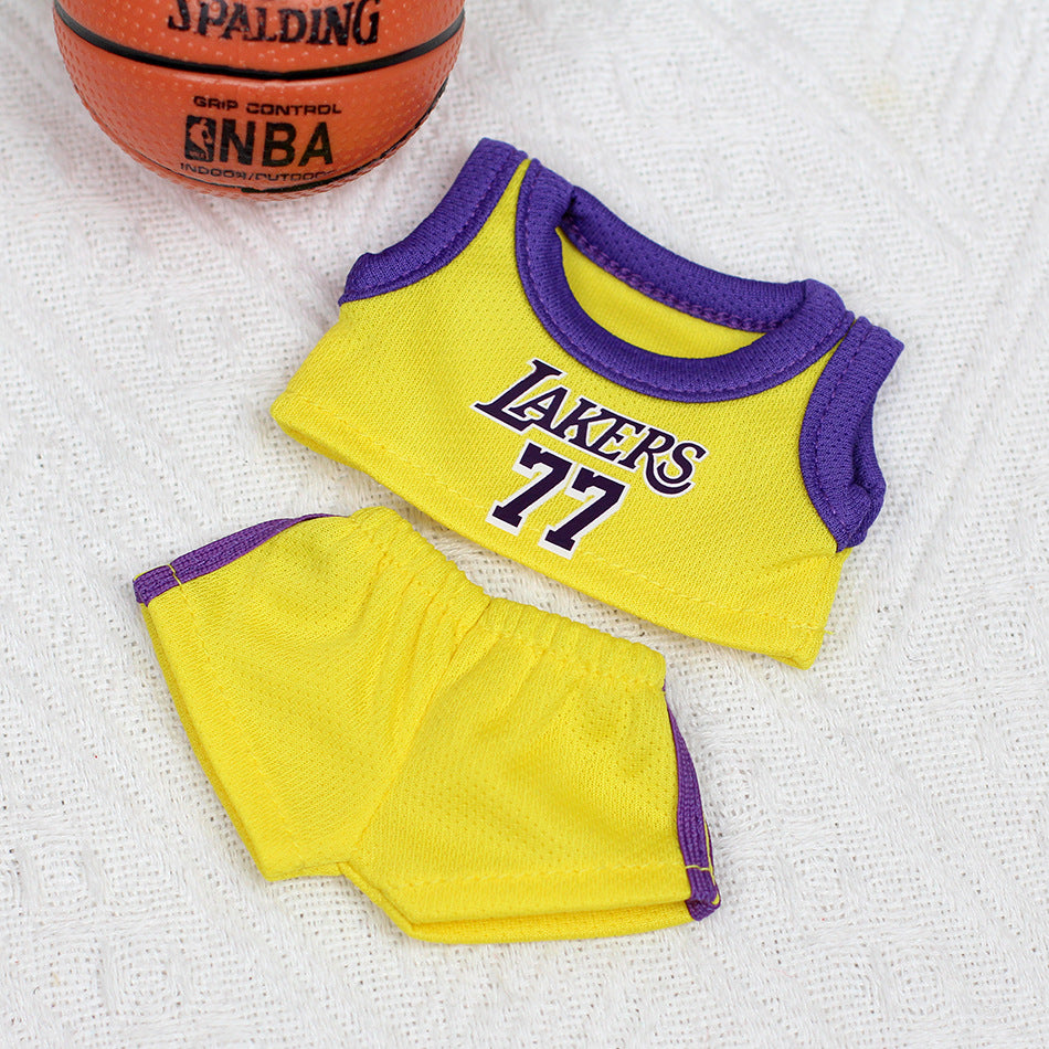 LABUBU 17cm The Monsters Plush Doll Clothes Cute Basketball Sportsware NO TOY