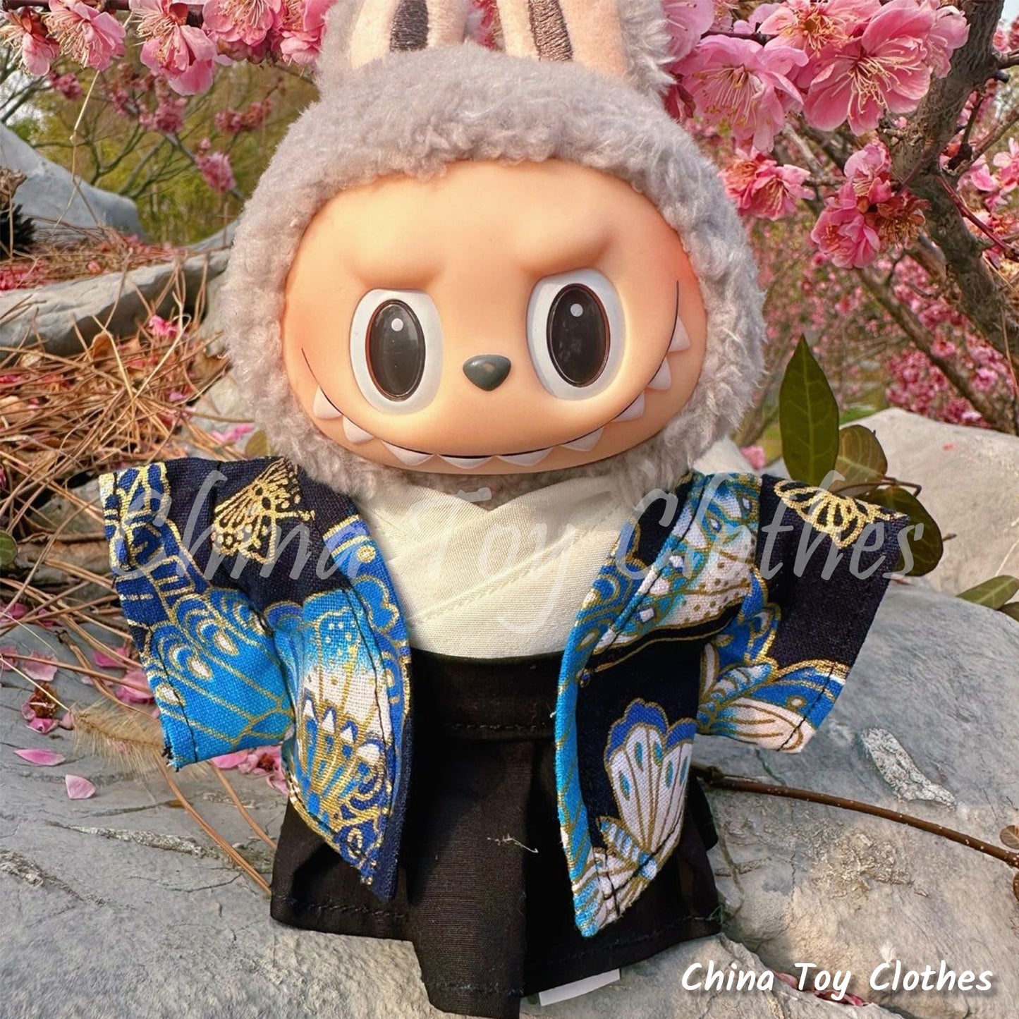 LABUBU 17cm The Monsters Plush Doll Clothes Lovely Japanese Boy Style Kimono NO TOY