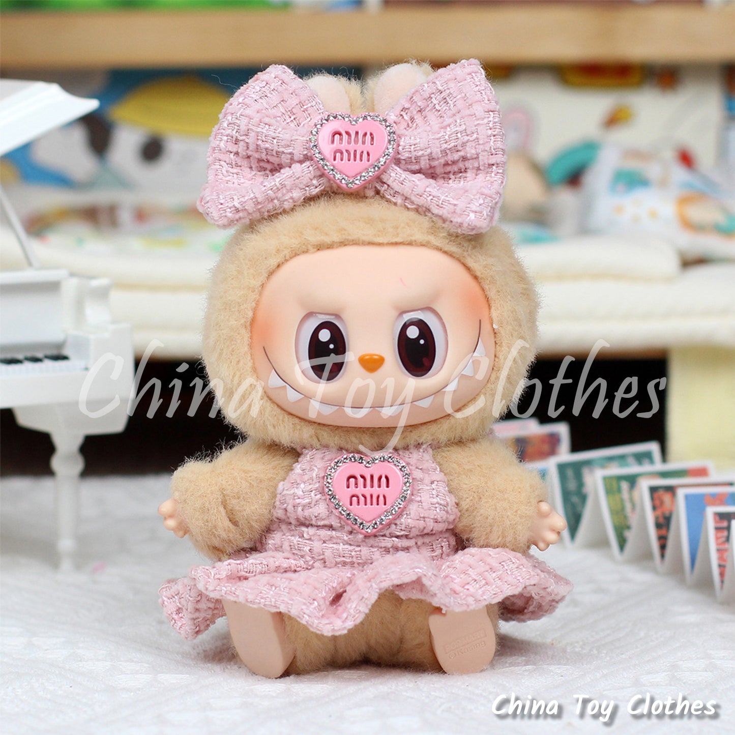 LABUBU 17cm Les Monstres Peluche Poupée Vêtements Beau Mec Style Manga 4 articles dans un costume PAS DE JOUET