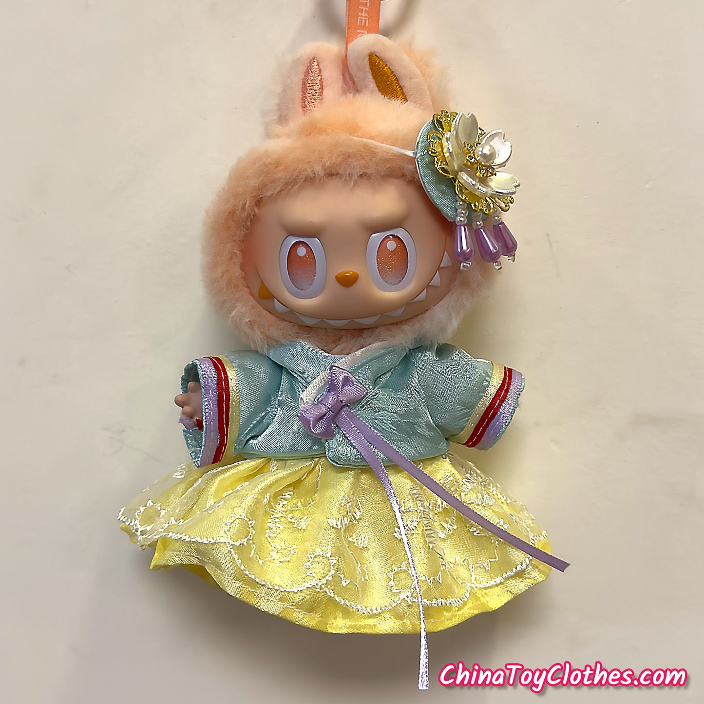 LABUBU 17cm The Monsters Plush Doll Handmade Clothes Cute Traditional Korea Outfit NO TOY