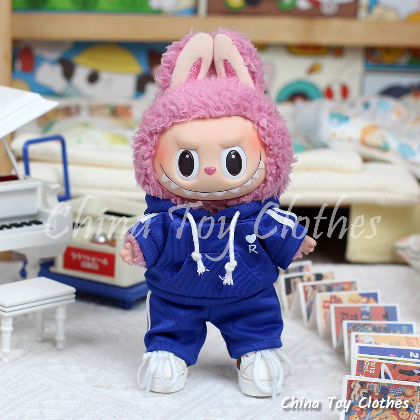 LABUBU 17cm Les Monstres Peluche Poupée Vêtements Beau Mec Style Manga 4 articles dans un costume PAS DE JOUET
