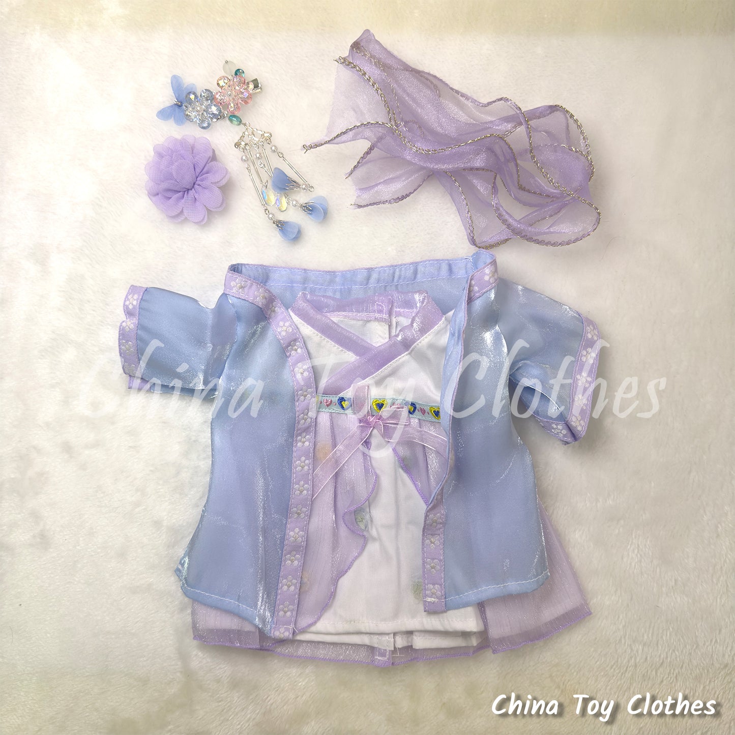 LABUBU 38cm 15inch The Monsters Plush Doll Clothes Handmade Traditional Chinese Skirt NO TOY