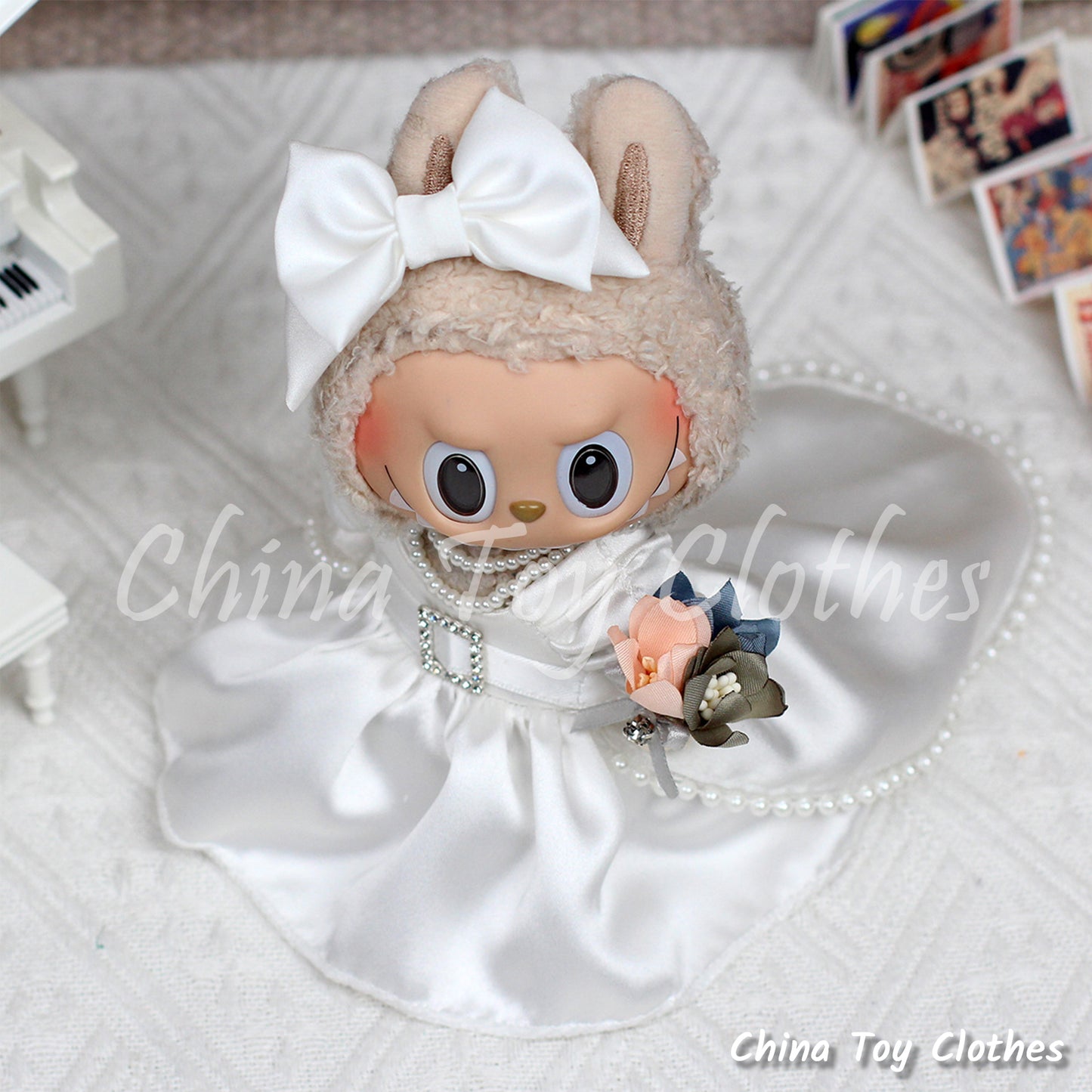 LABUBU 17cm Les Monstres Peluche Poupée Vêtements Beau Mec Style Manga 4 articles dans un costume PAS DE JOUET