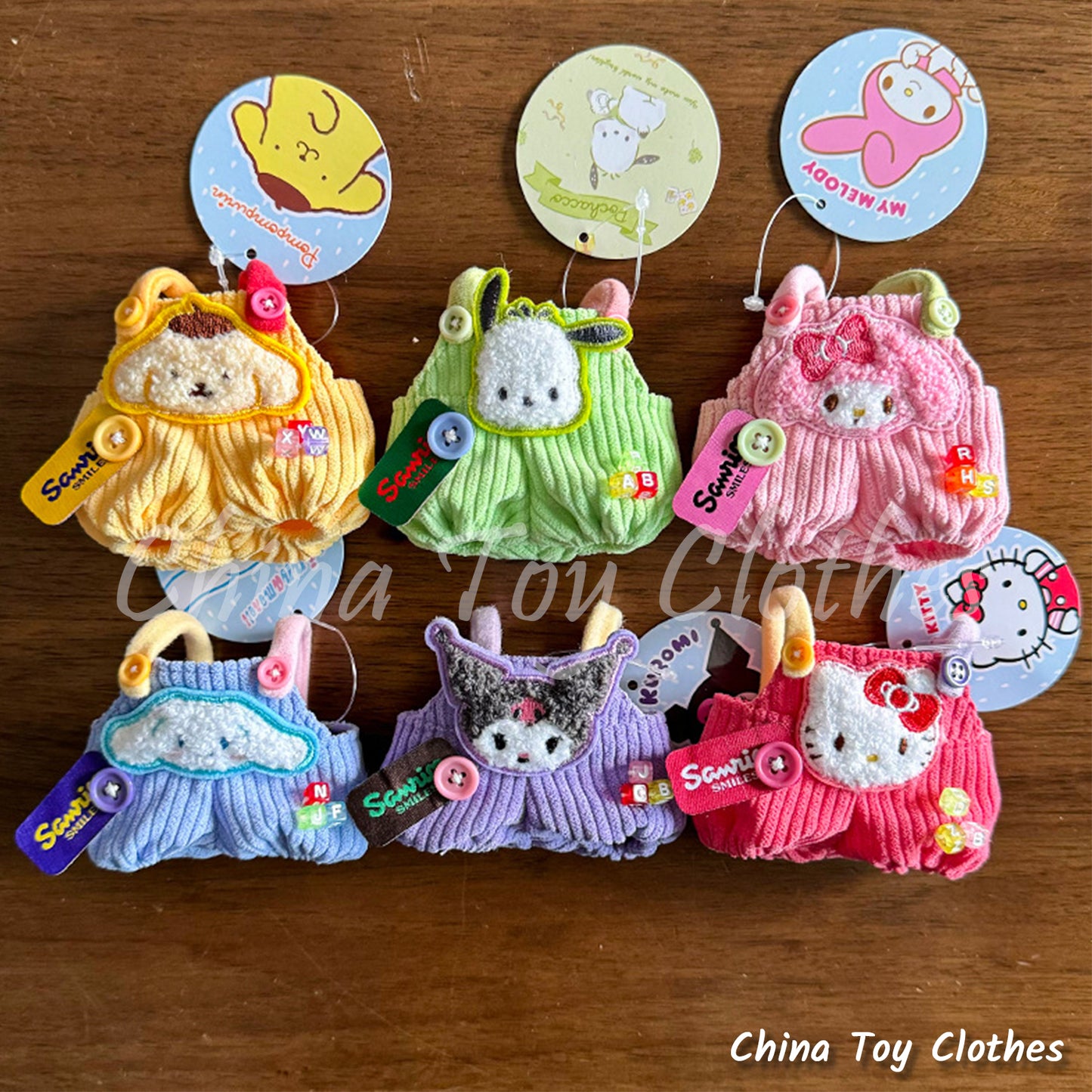 LABUBU 17cm 7inch The Monsters Plush Doll Clothes Adorable Cartoon Outfit NO TOY