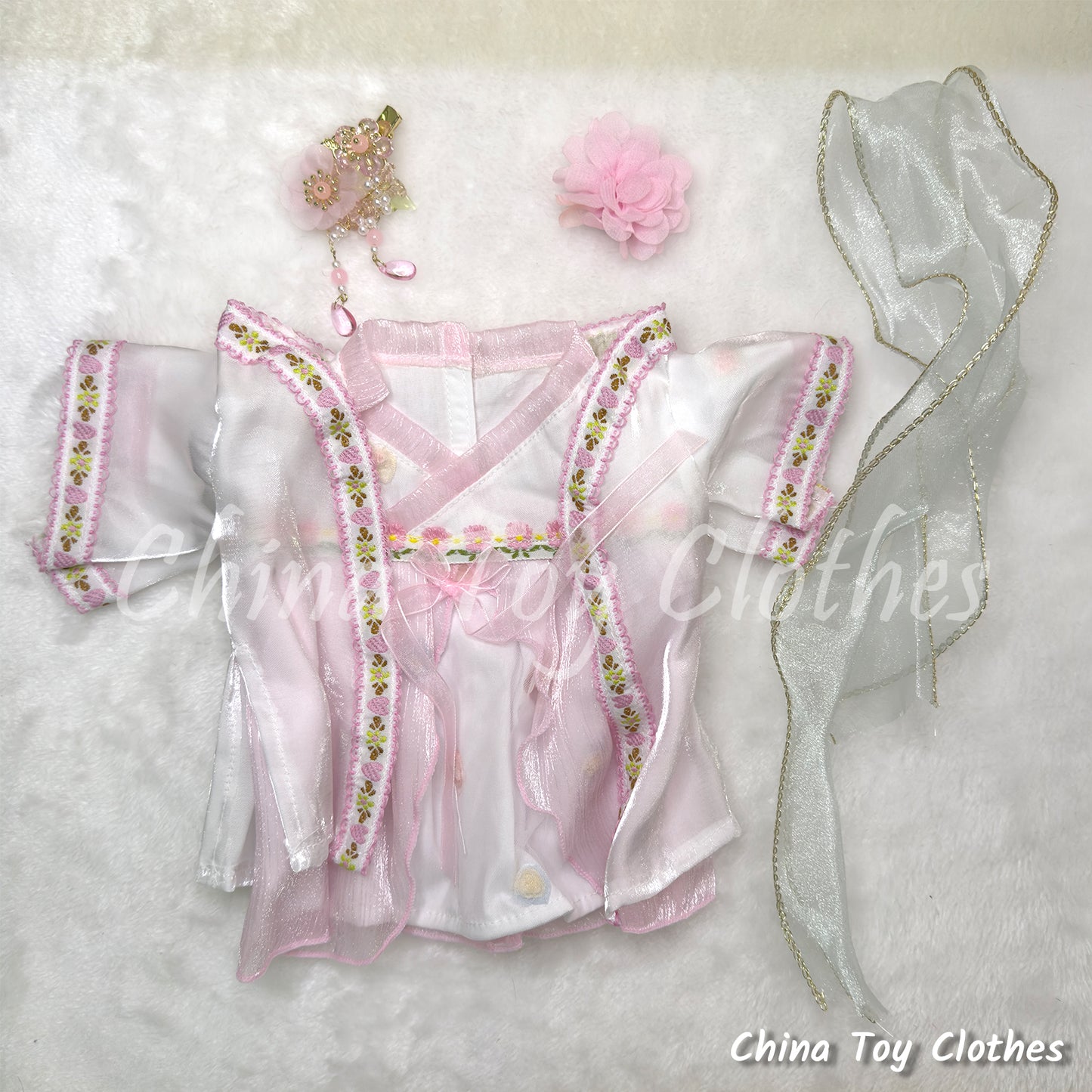 LABUBU 38cm 15inch The Monsters Plush Doll Clothes Handmade Traditional Chinese Skirt NO TOY