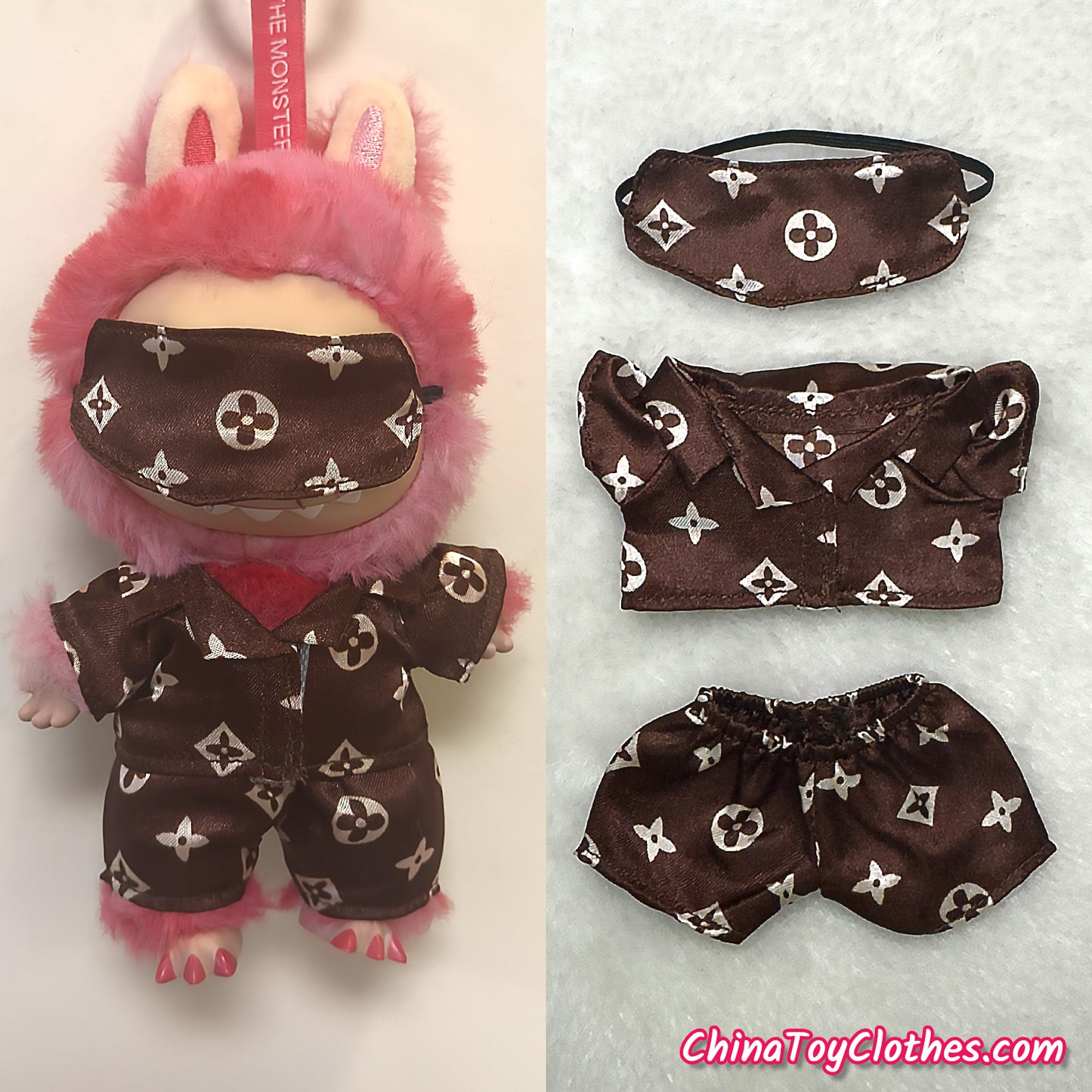 LABUBU 17cm Les Monstres Peluche Poupée Vêtements Pyjamas 3 pièces dans un ensemble PAS DE JOUET
