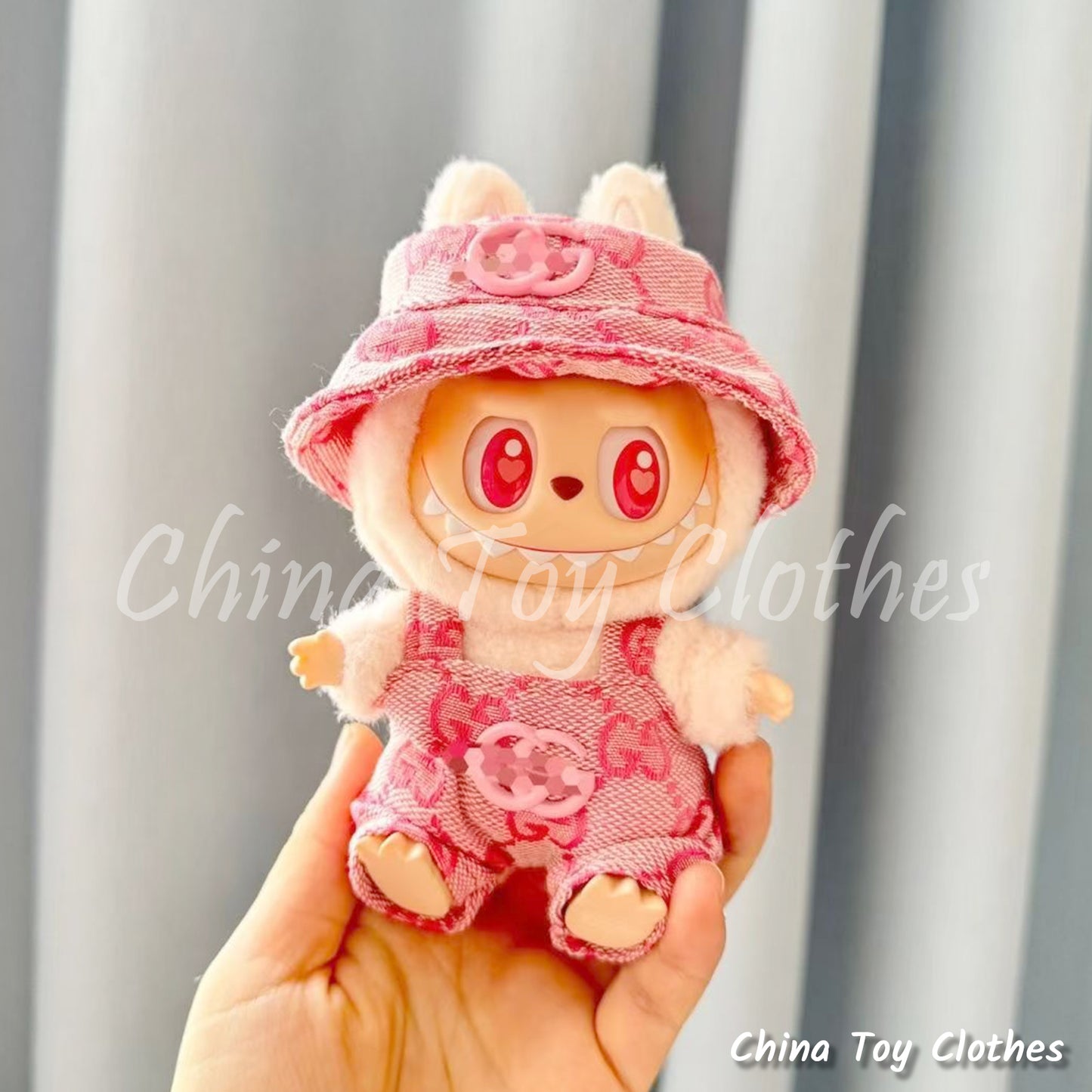 LABUBU 17cm The Monsters Plush Doll Clothes Cute Rich Dolls GG Suit NO TOY