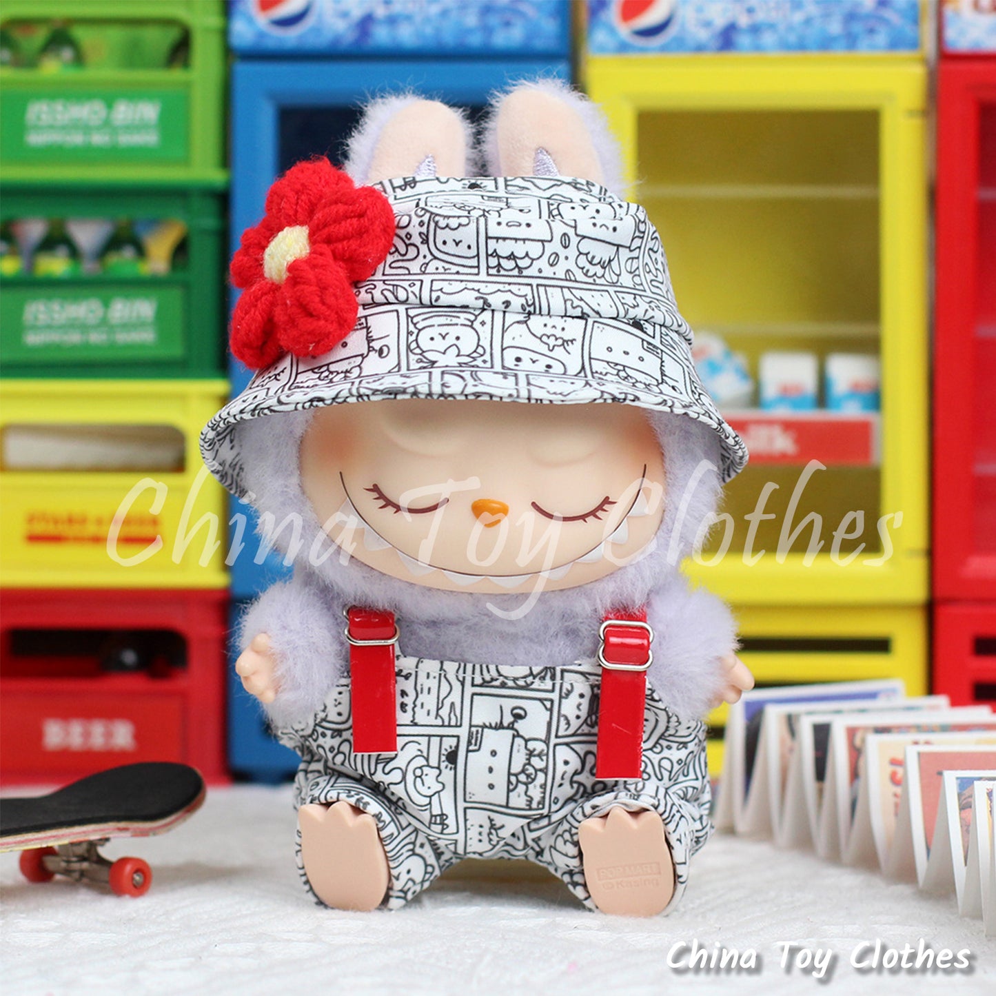 New Arrival POP MART LABUBU 17cm The Monsters Plush Doll Replacing Clothes Manga Artist Outfit NO TOY