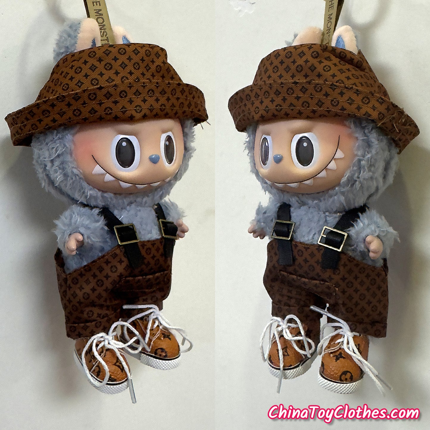 LABUBU 17cm The Monsters Plush Doll Replacing Clothes Gentle Man 'Rich Doll' Suit NO TOY