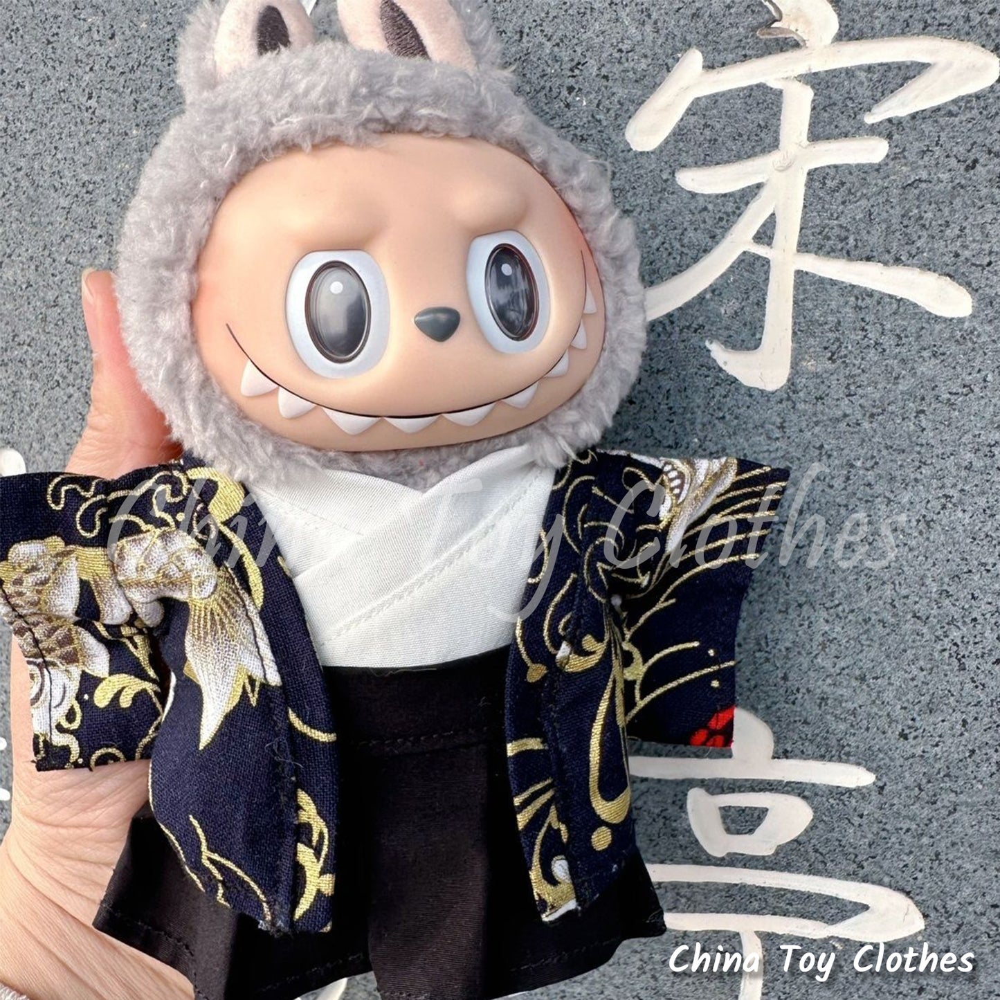 LABUBU 17cm The Monsters Plush Doll Clothes Lovely Japanese Boy Style Kimono NO TOY