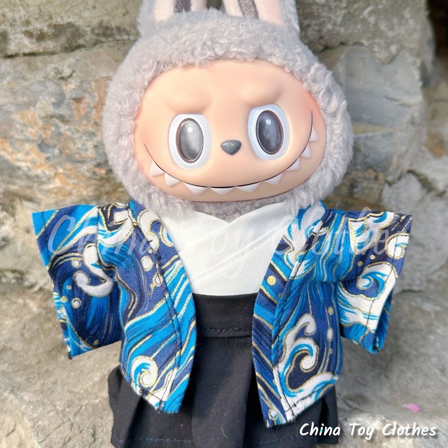 LABUBU 17cm The Monsters Plush Doll Clothes Lovely Japanese Boy Style Kimono NO TOY