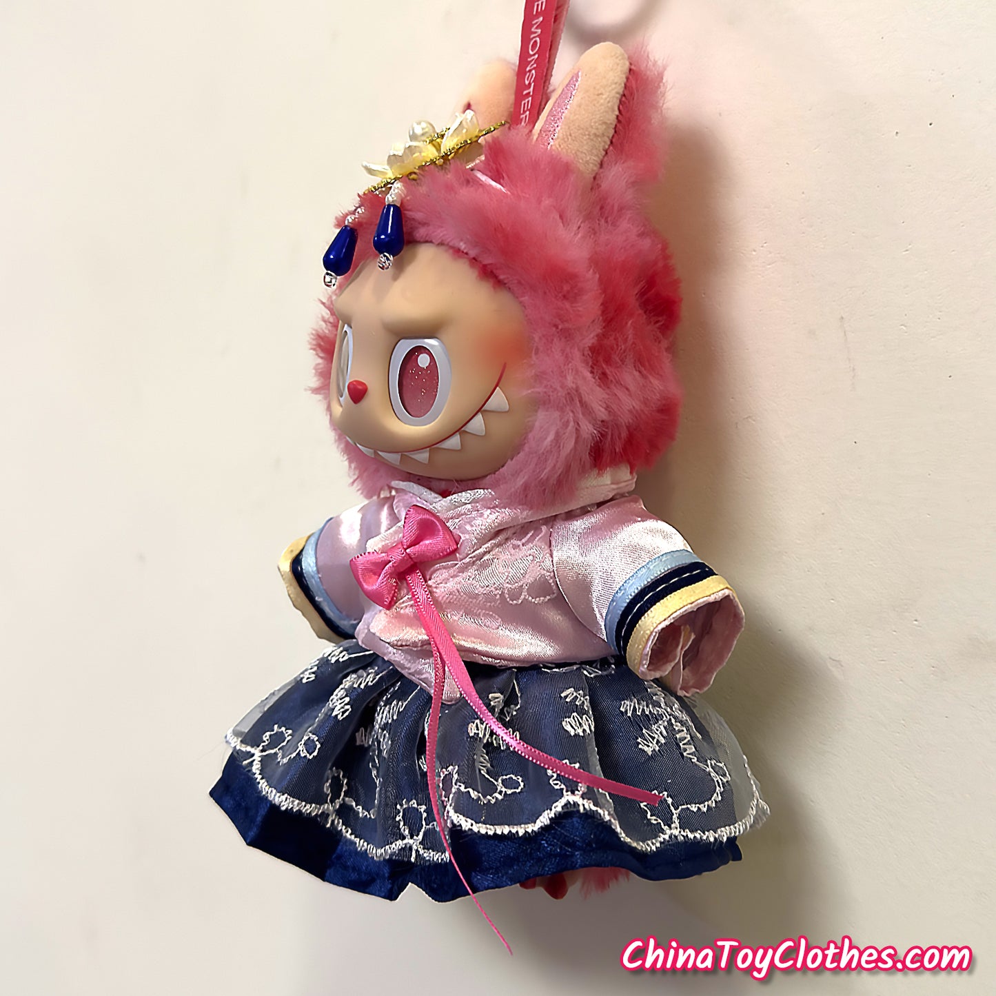 LABUBU 17cm The Monsters Plush Doll Handmade Clothes Cute Traditional Korea Outfit NO TOY