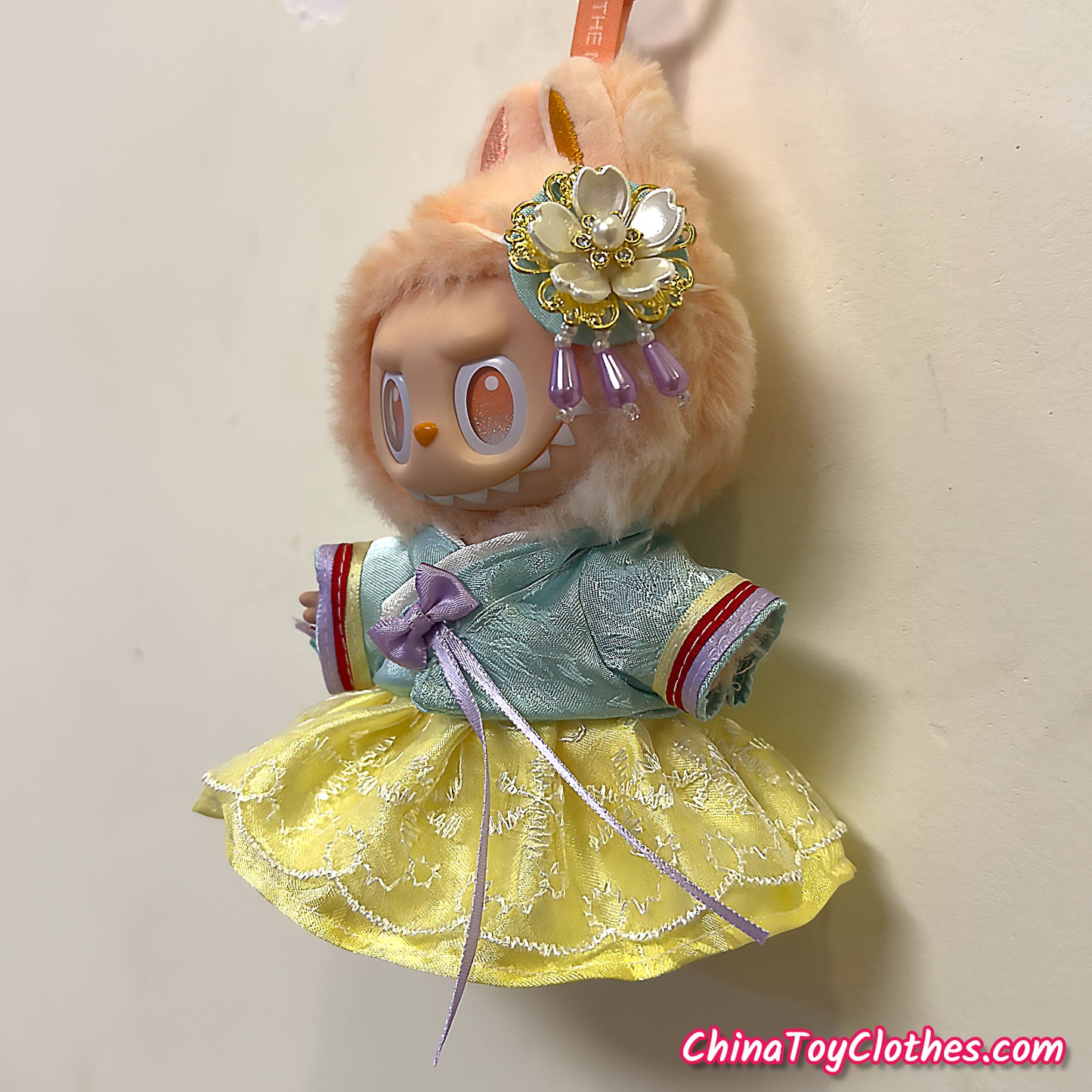 LABUBU 17cm The Monsters Plush Doll Handmade Clothes Cute Traditional Korea Outfit NO TOY