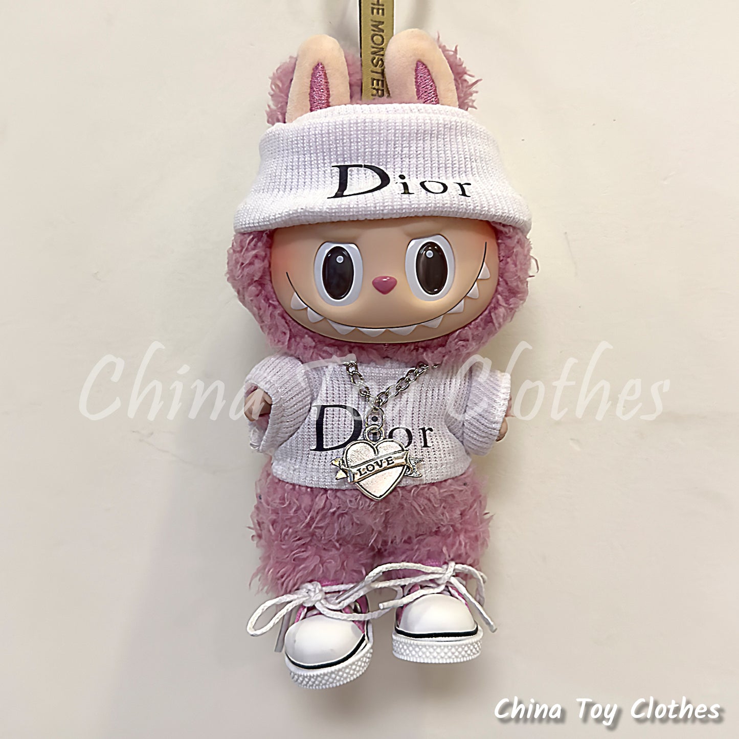 LABUBU 17cm Les Monstres Peluche Poupée Vêtements Rich Guy Femme Fille GG Costume PAS DE JOUET