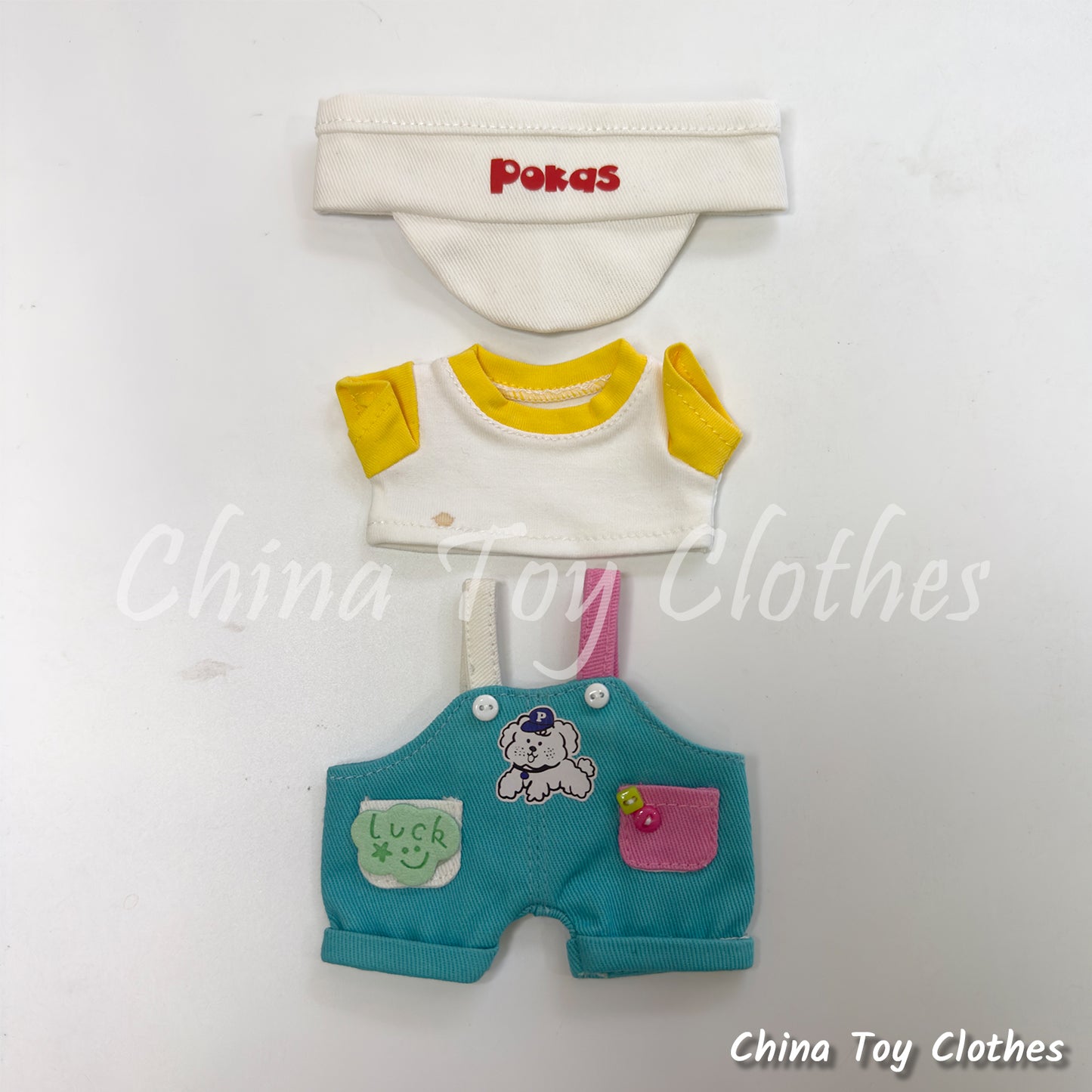 LABUBU 17cm 7inch The Monsters Plush Doll Clothes Cute Pokas Outfit NO TOY